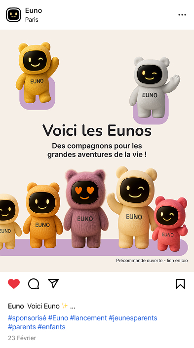 Post intagram qui présente la marque et les robots pour son lancement